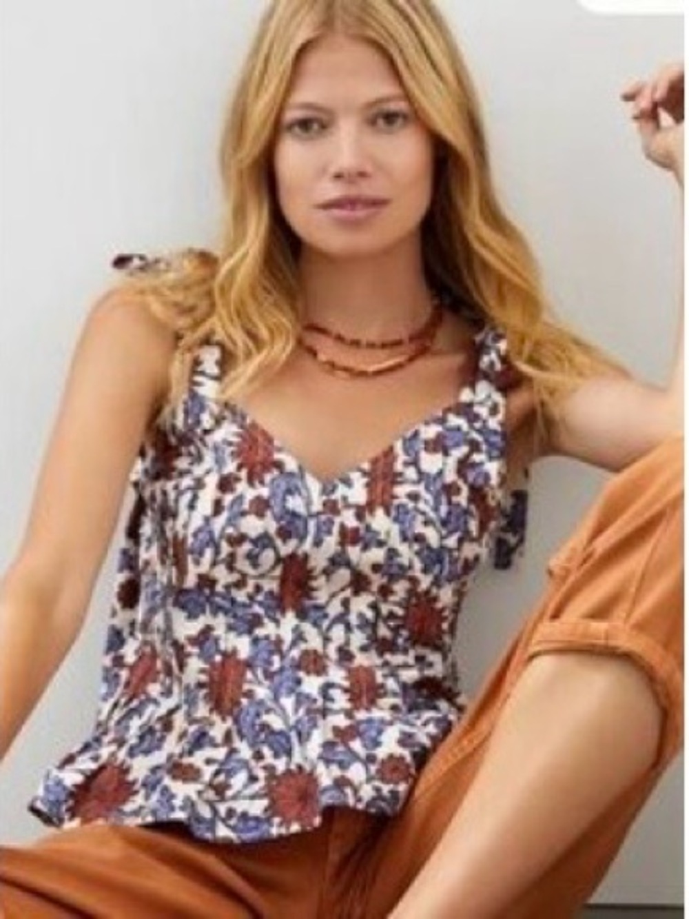 🎃🎃Anthropologie Floral Tank Top Size Small